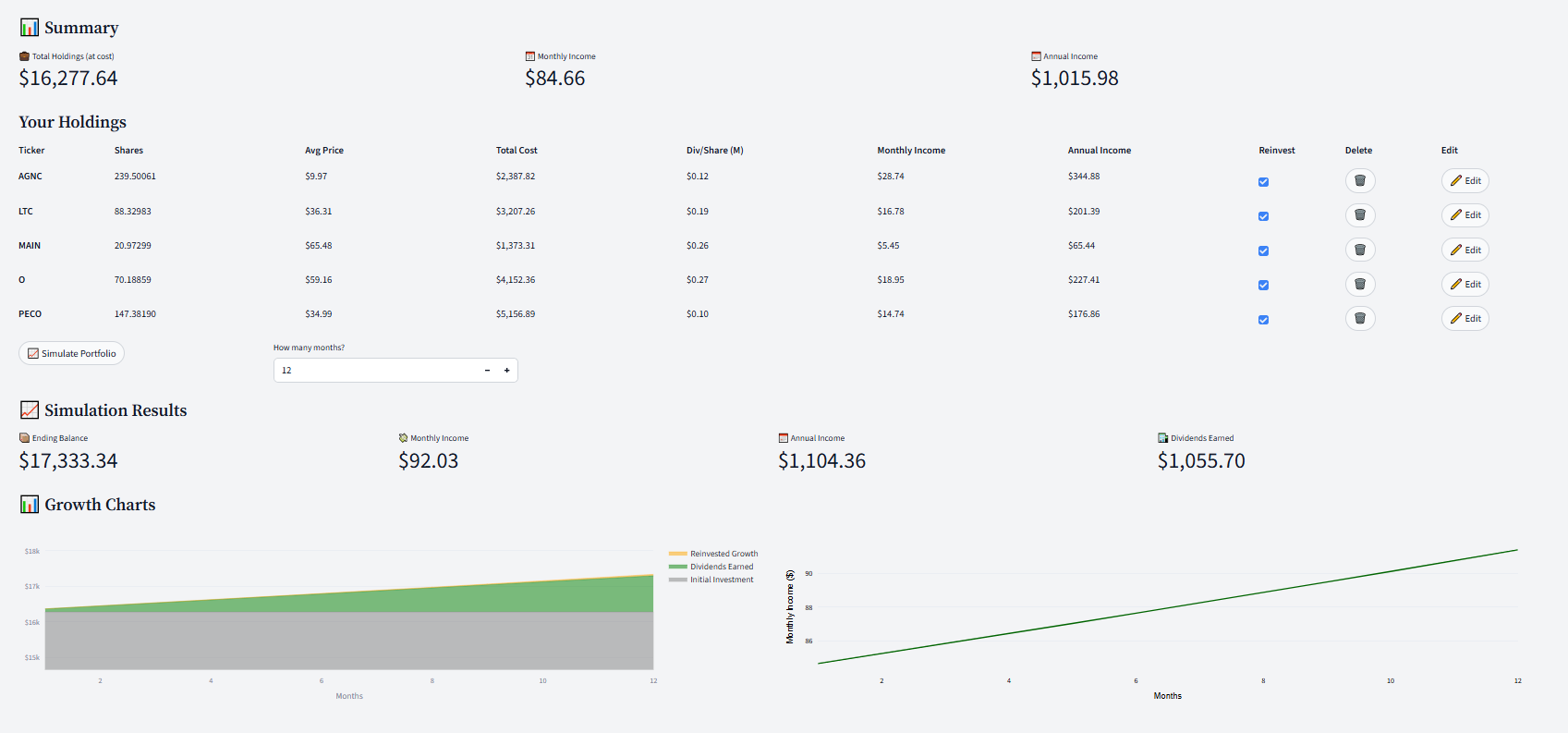 Dividend Simulator gallery image