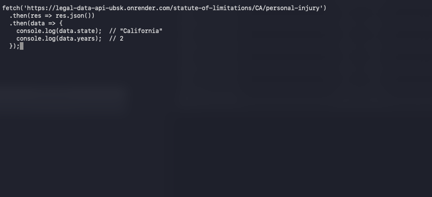 Legal Data API  gallery image