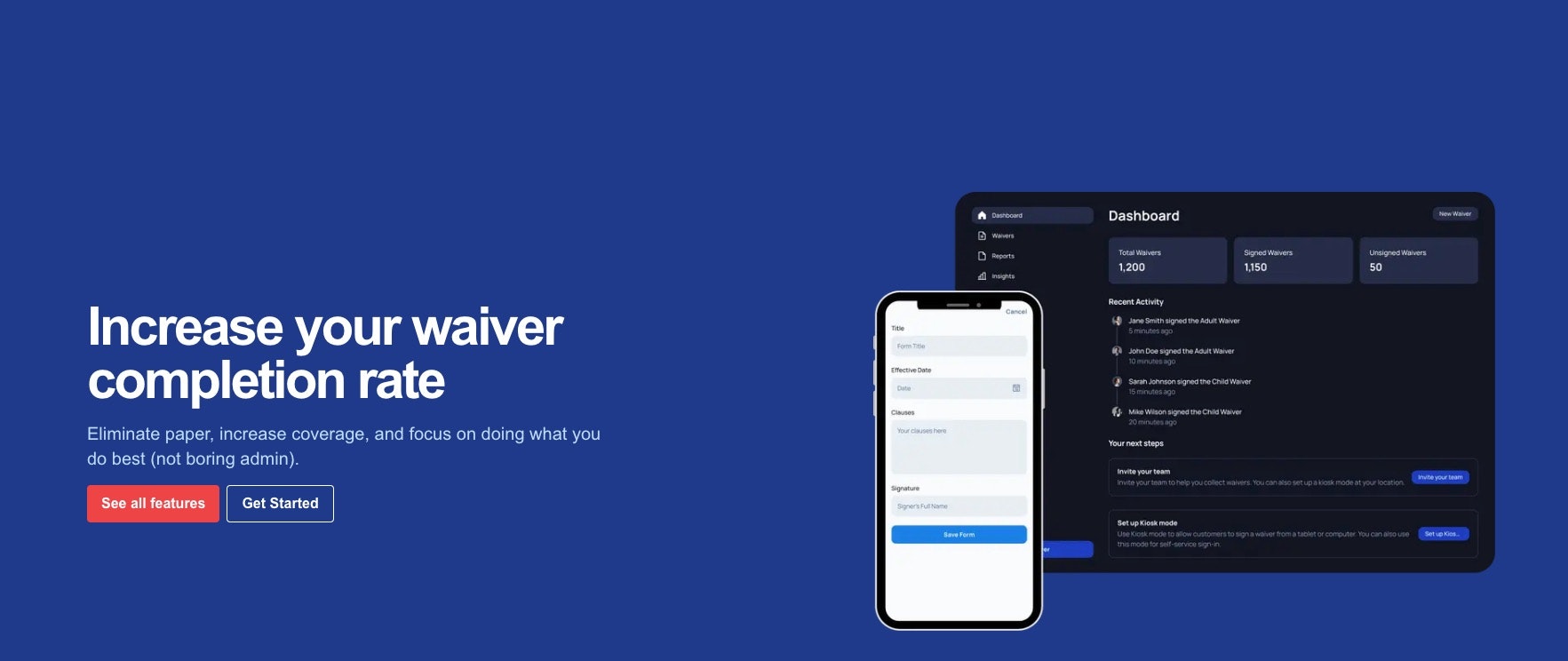 Waiverguard - Software di esonero e moduli di rilascio per le attività ricreative media 2
