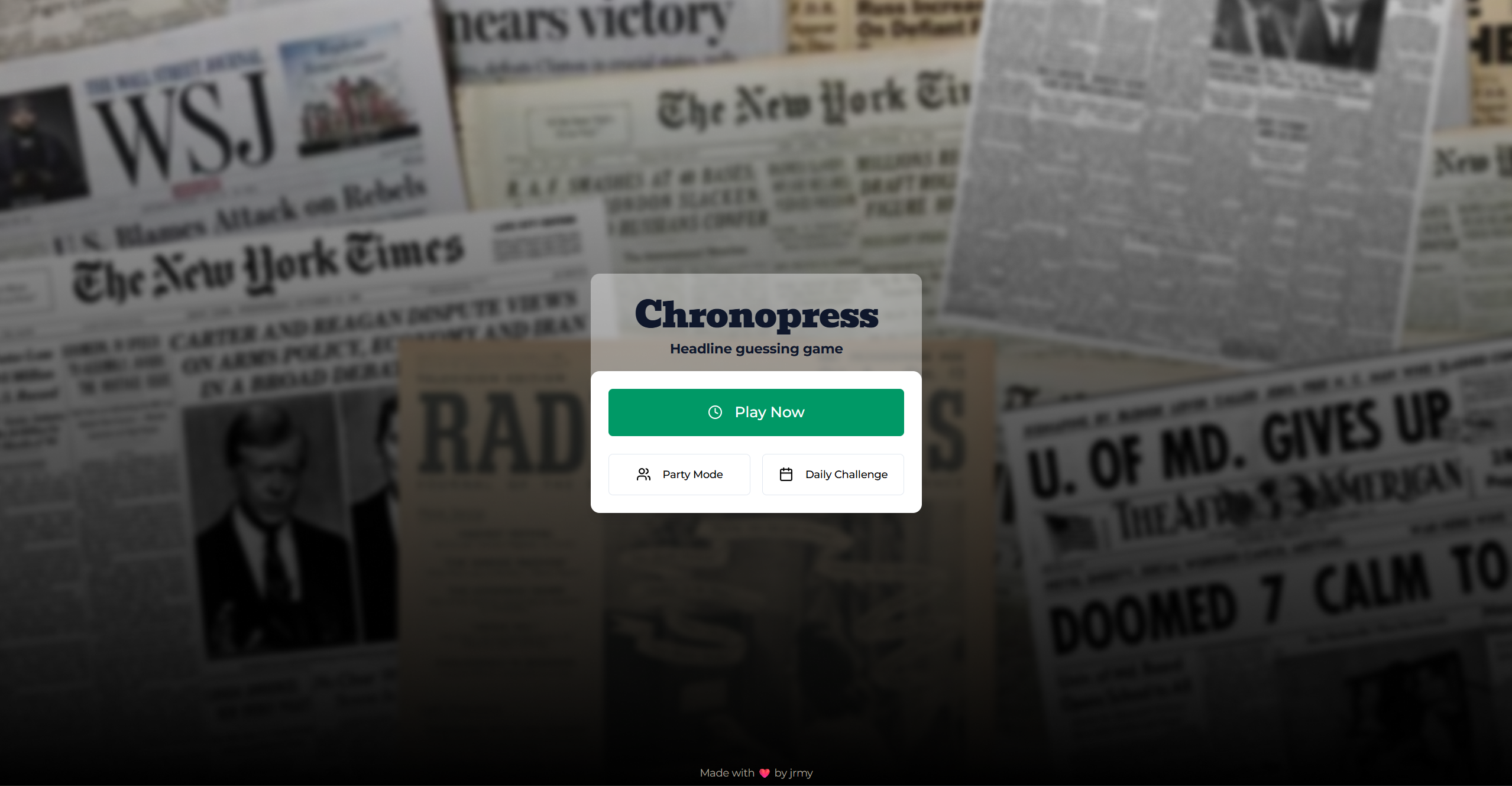 Média Chronopress - Deviner le jeu basé sur les dates historiques des nouvelles dans les nouvelles 1