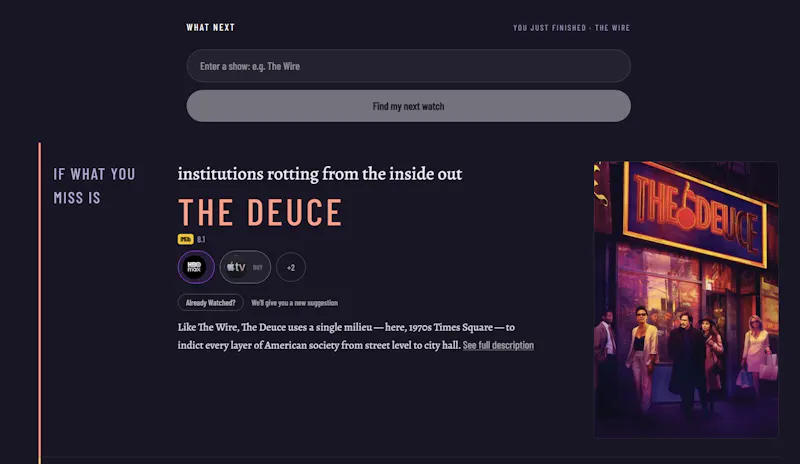 What Next screenshot 2