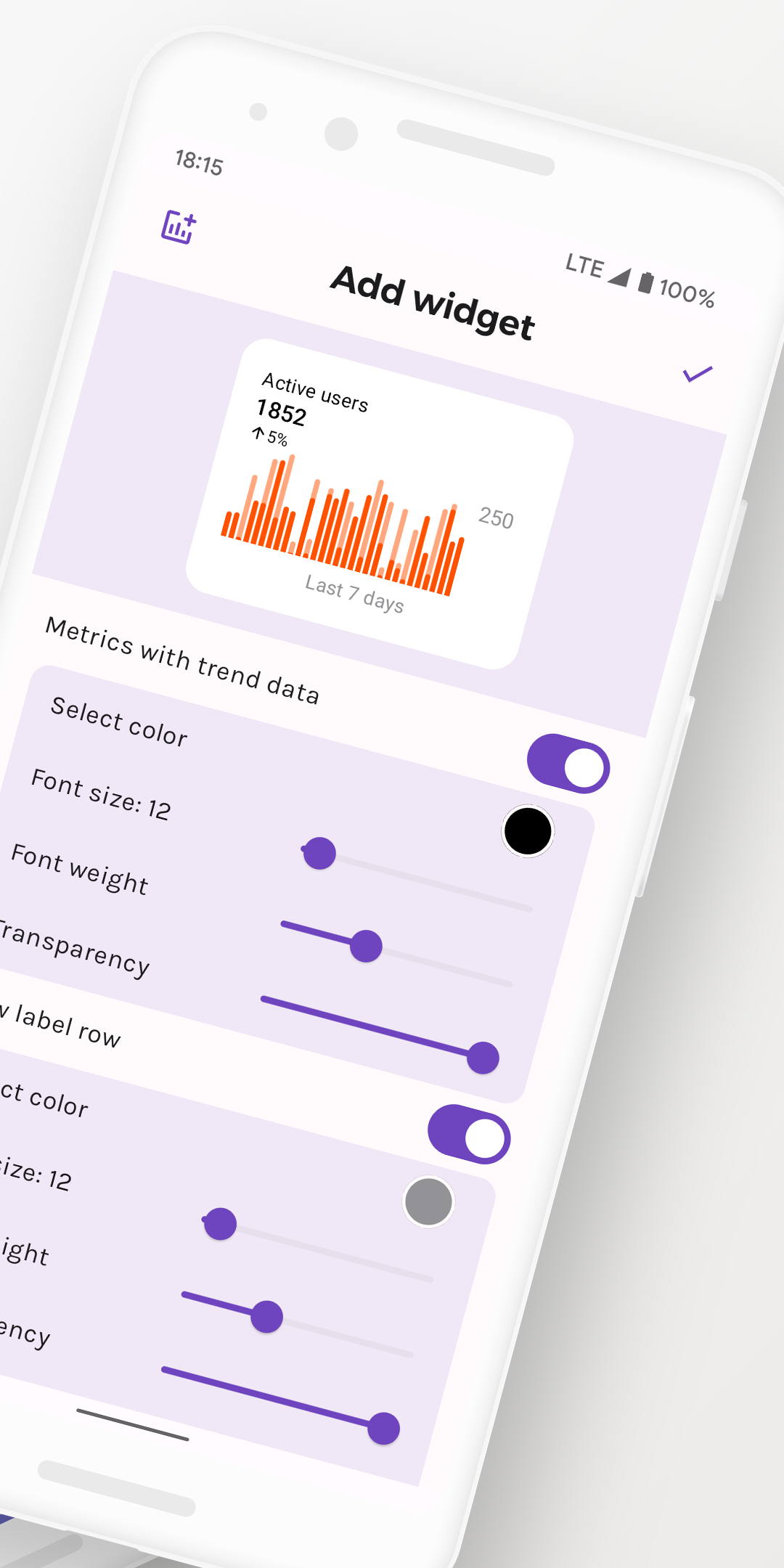 Widgets e alertas de análise para Android media 3