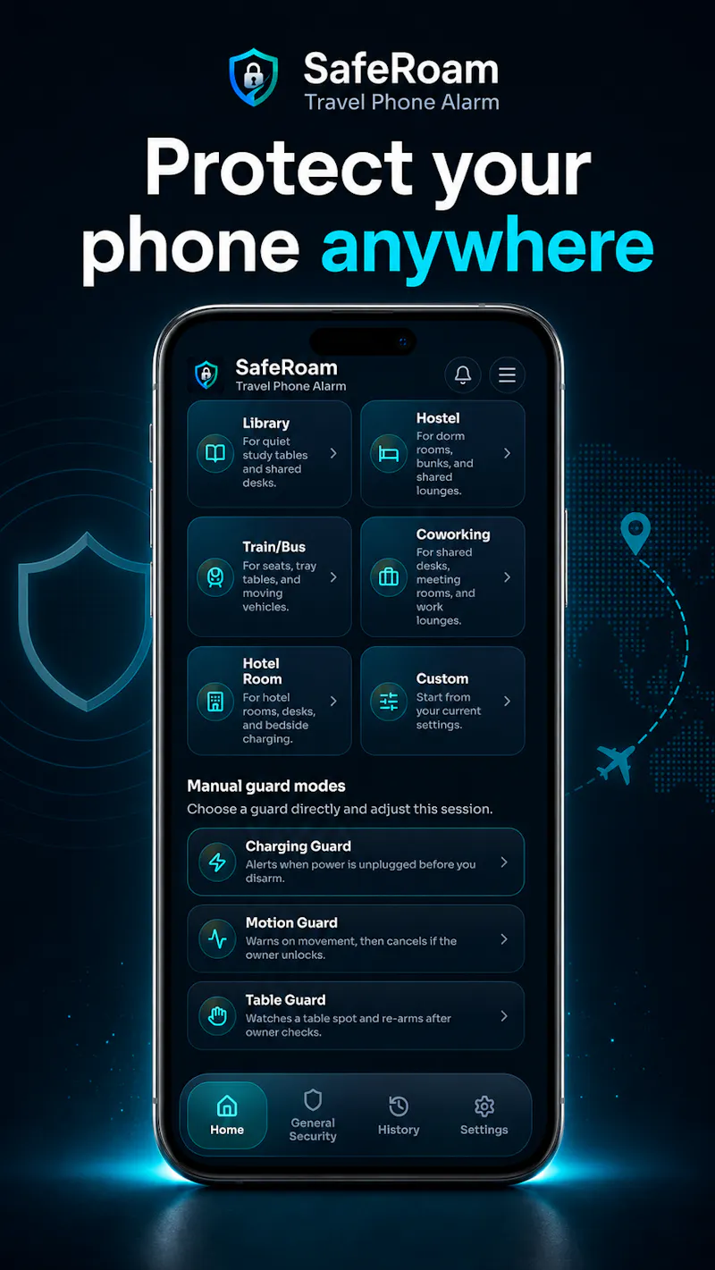 SaferRoam - Anti-Theft Alarm screenshot 1