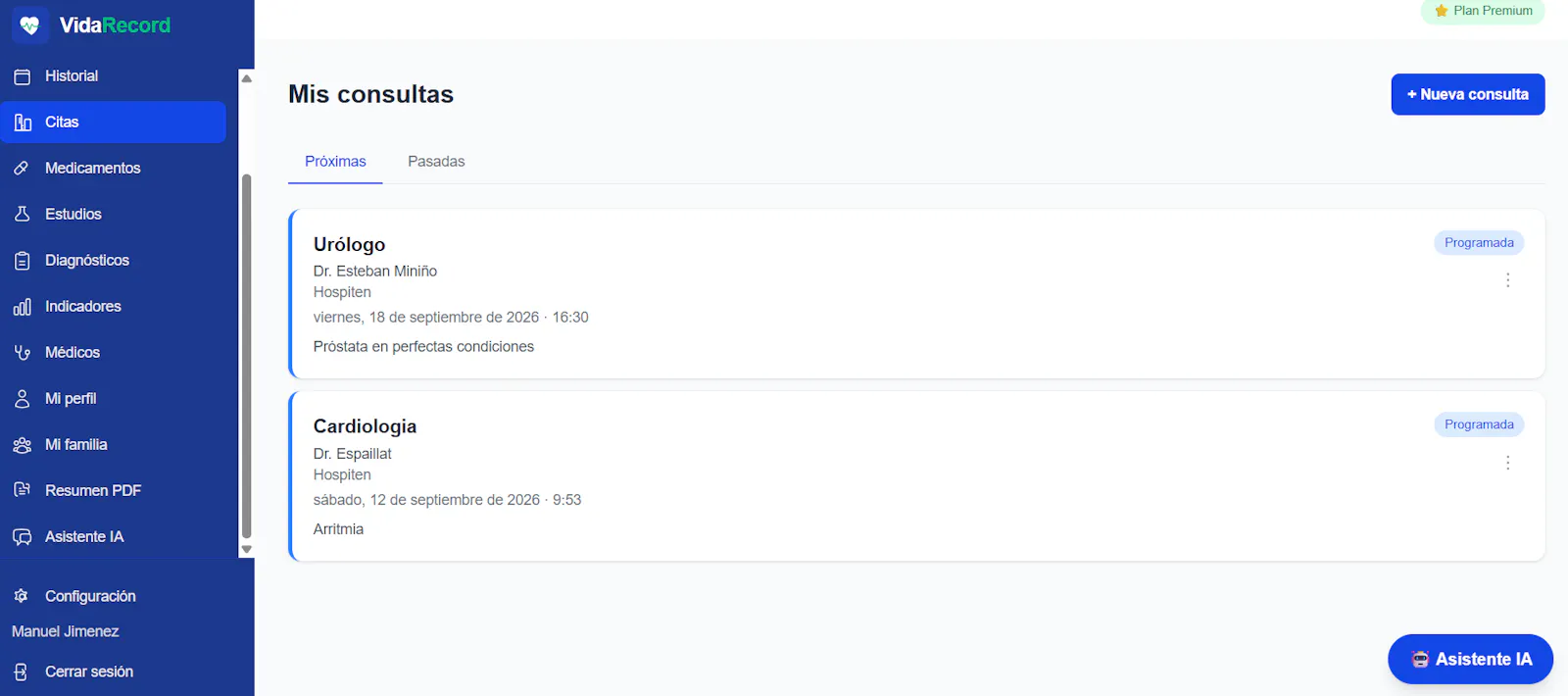 VidaRecord — Tu historial médico screenshot 2