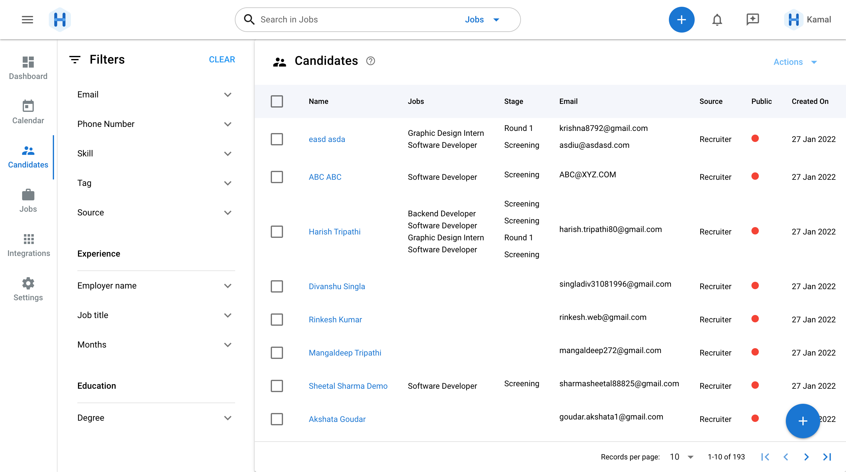 Mídia 3 de Abraços - Software de recrutamento para equipes de contratação