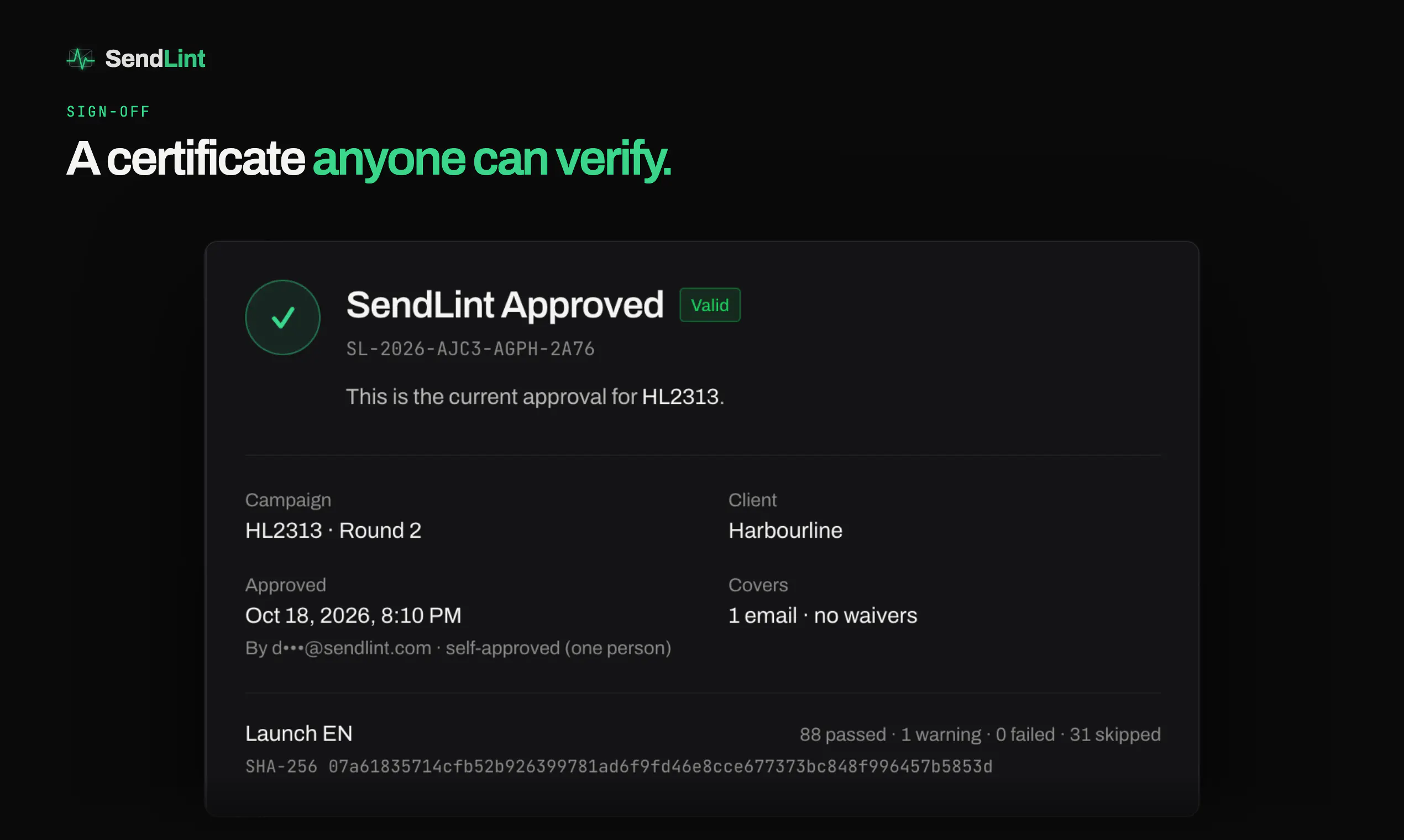 SendLint gallery image