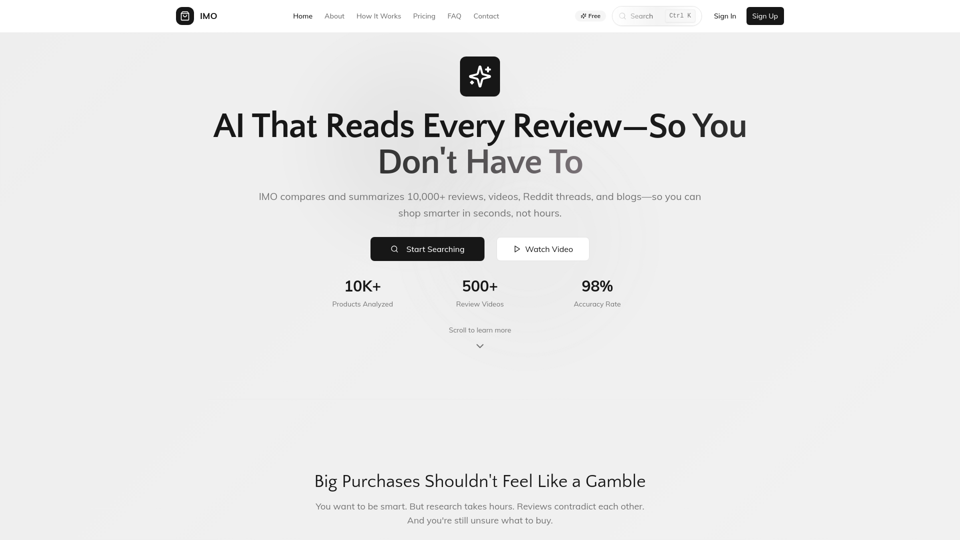 IMO - Main screenshot showing features and interface