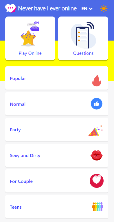 Never have I ever online game gallery image