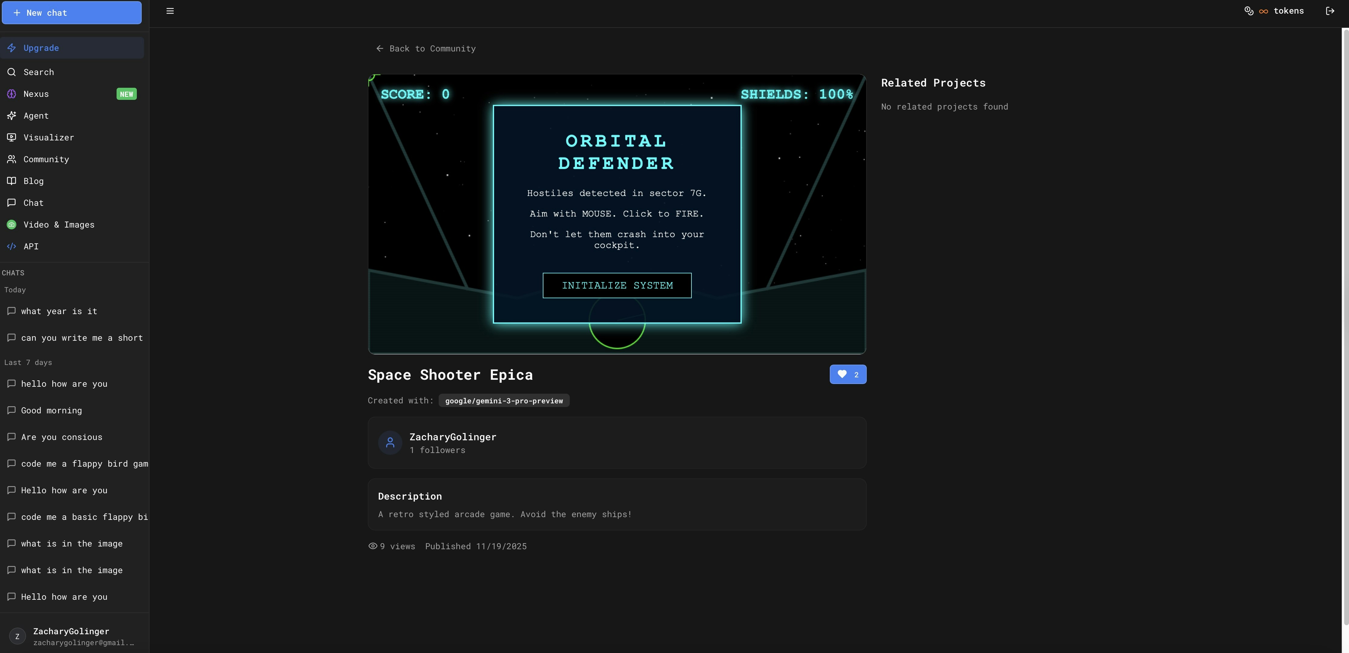 InfiniaxAI - Screenshot 3 showing product features and functionality