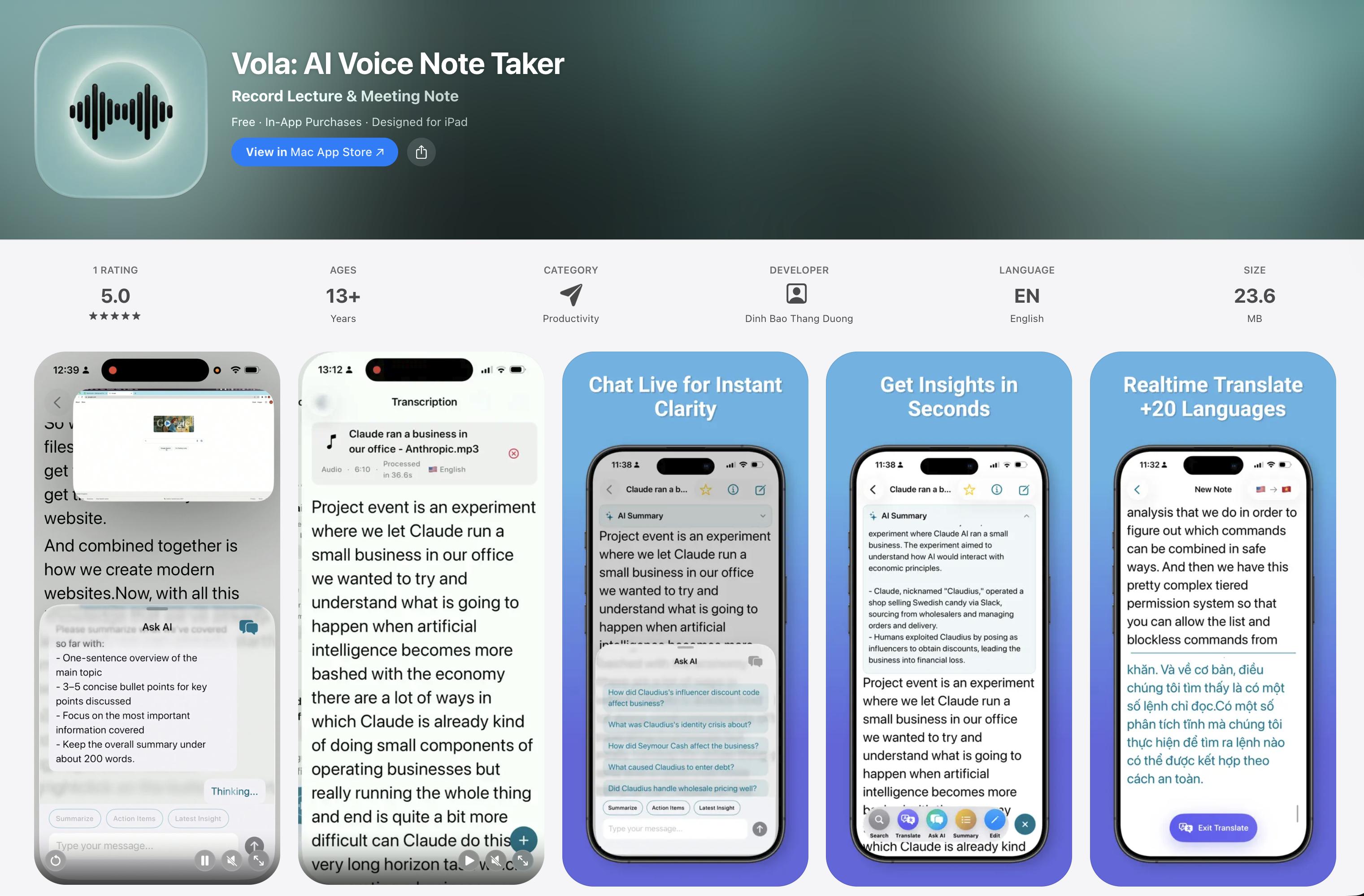 Vola: AI Voice Note Taker gallery image