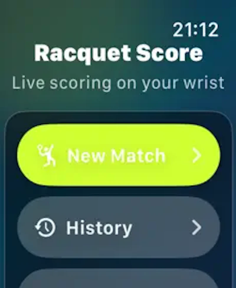 Racquet Score Tracker Apple Watch screenshot 2