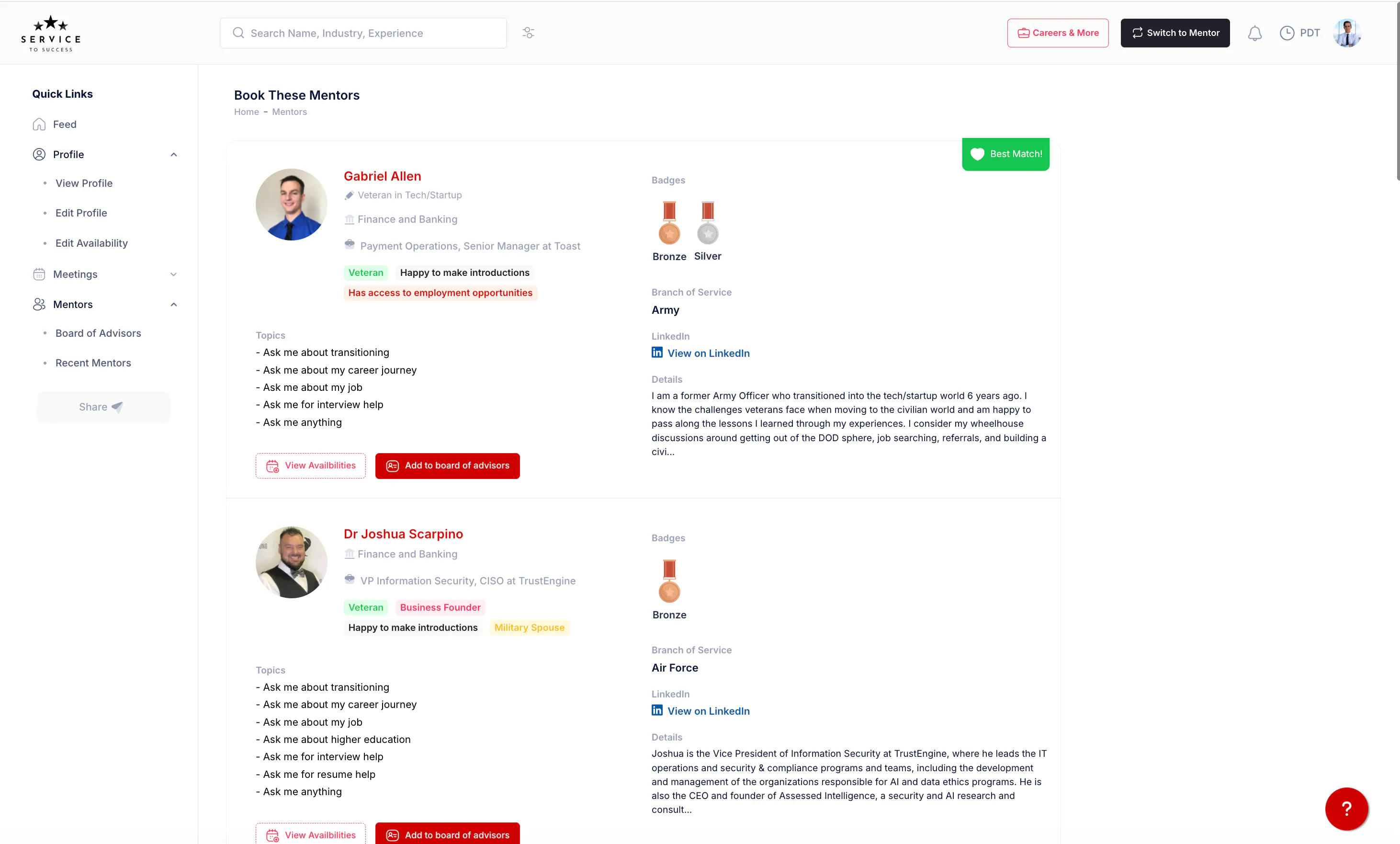 On-Demand Mentors for Veterans and Fam  gallery image