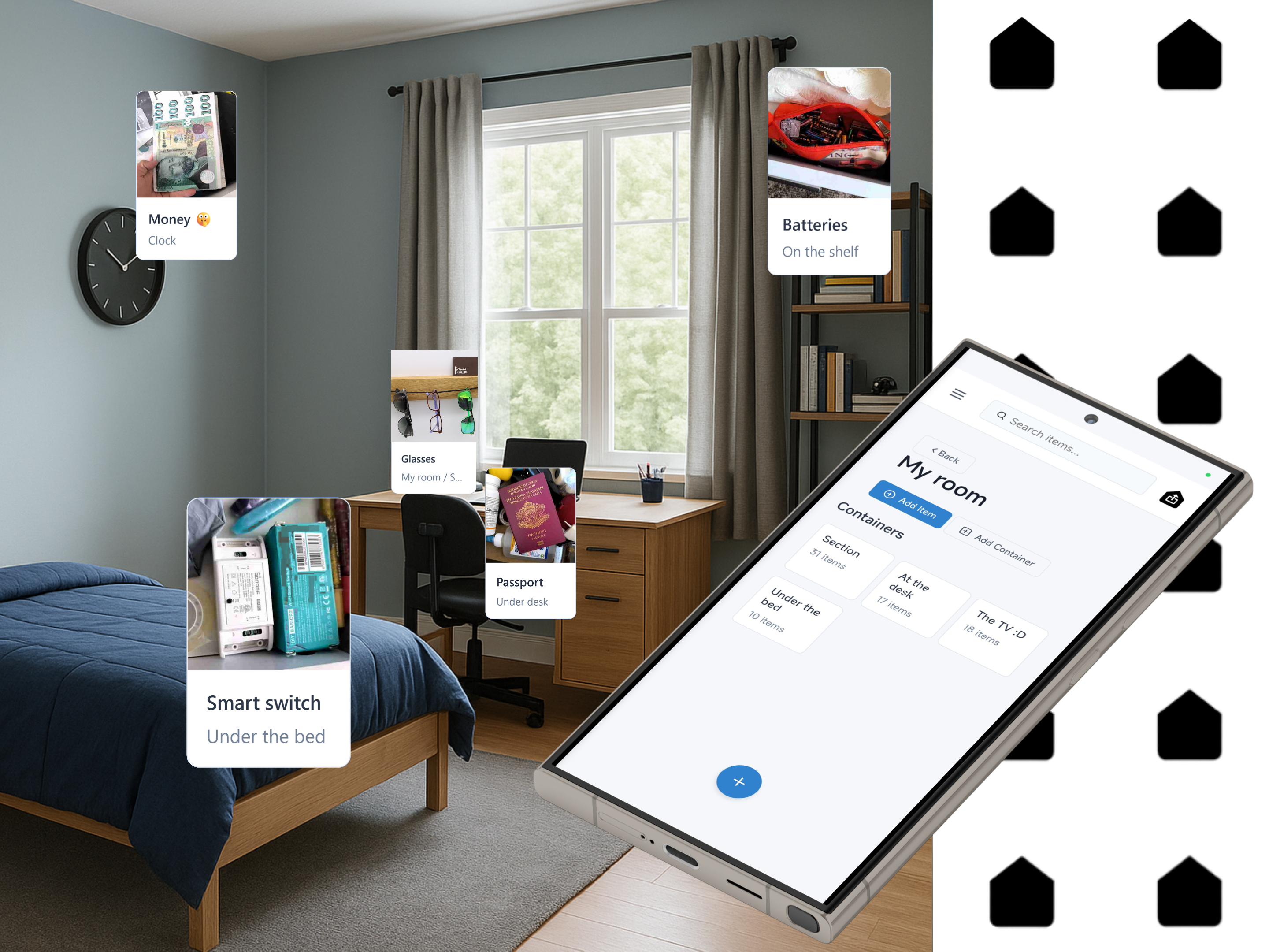 Mídia 3 de App encontrado - inventário doméstico - Nunca perca suas coisas novamente - encontrei -as com aplicativo encontrado