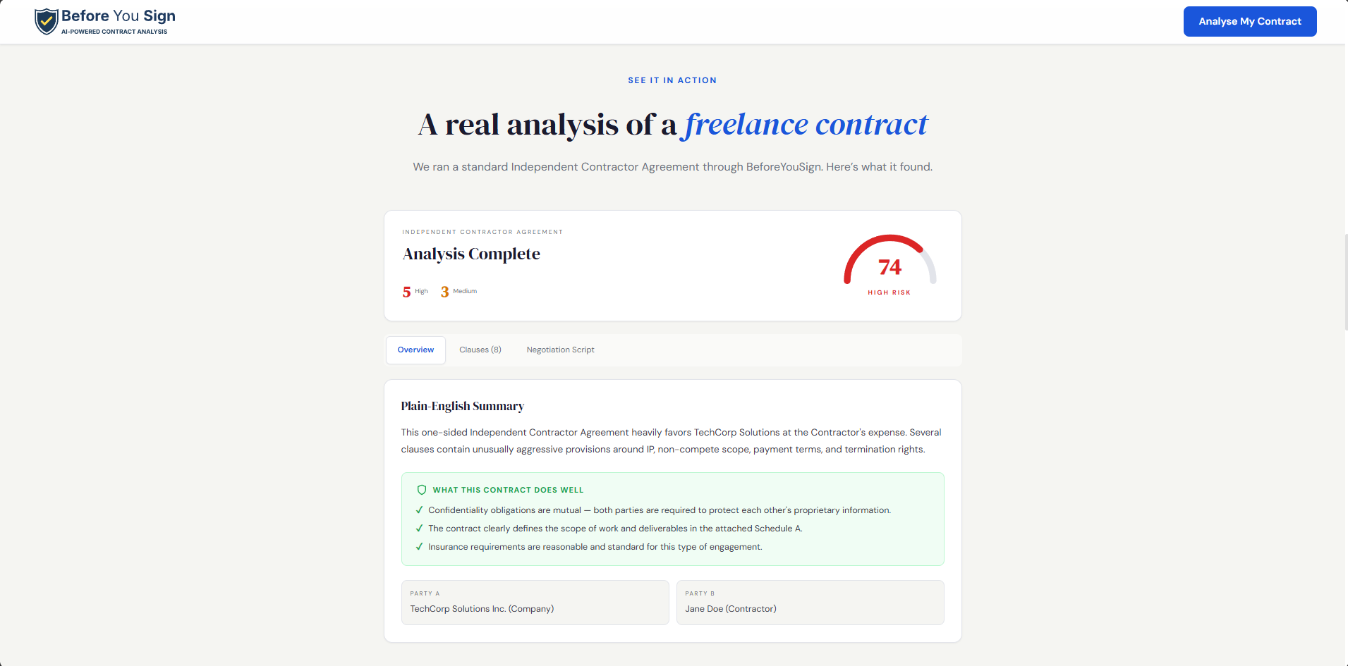 BeforeYouSign - Screenshot 3 showing product features and functionality