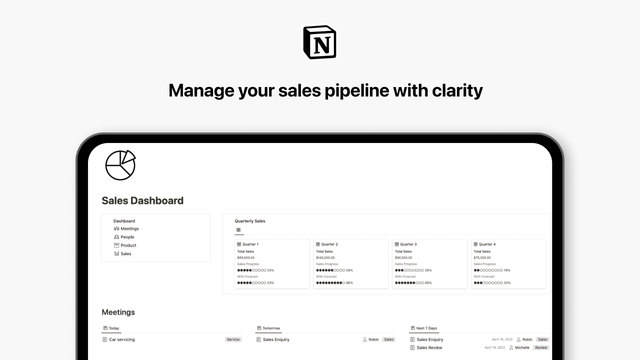 Notion Sales Dashboard gallery image