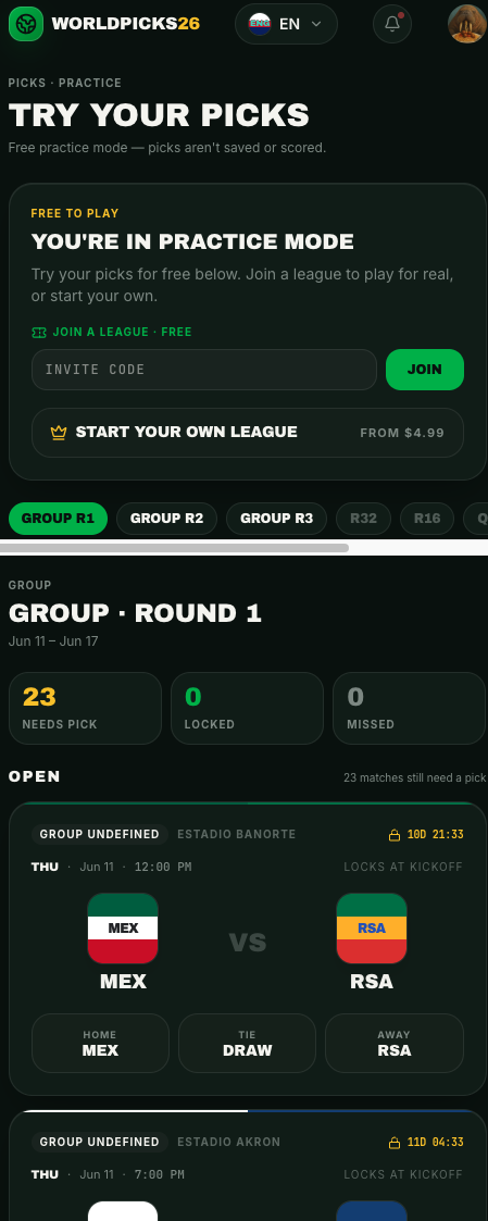 WorldPicks2026 - 2026 World Cup Pick'em  gallery image