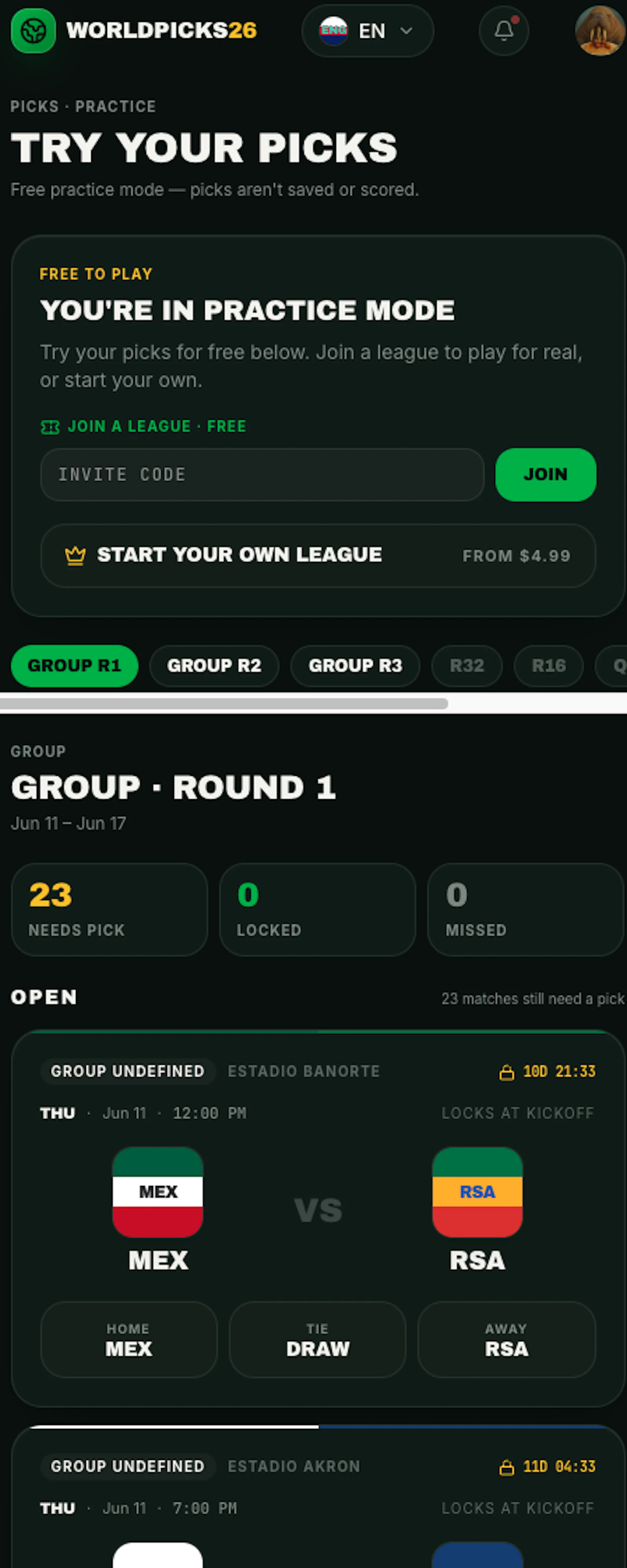 WorldPicks2026 - 2026 World Cup Pick'em  screenshot 5