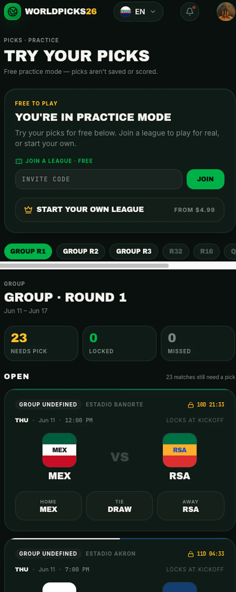 WorldPicks2026 - 2026 World Cup Pick'em  screenshot 5