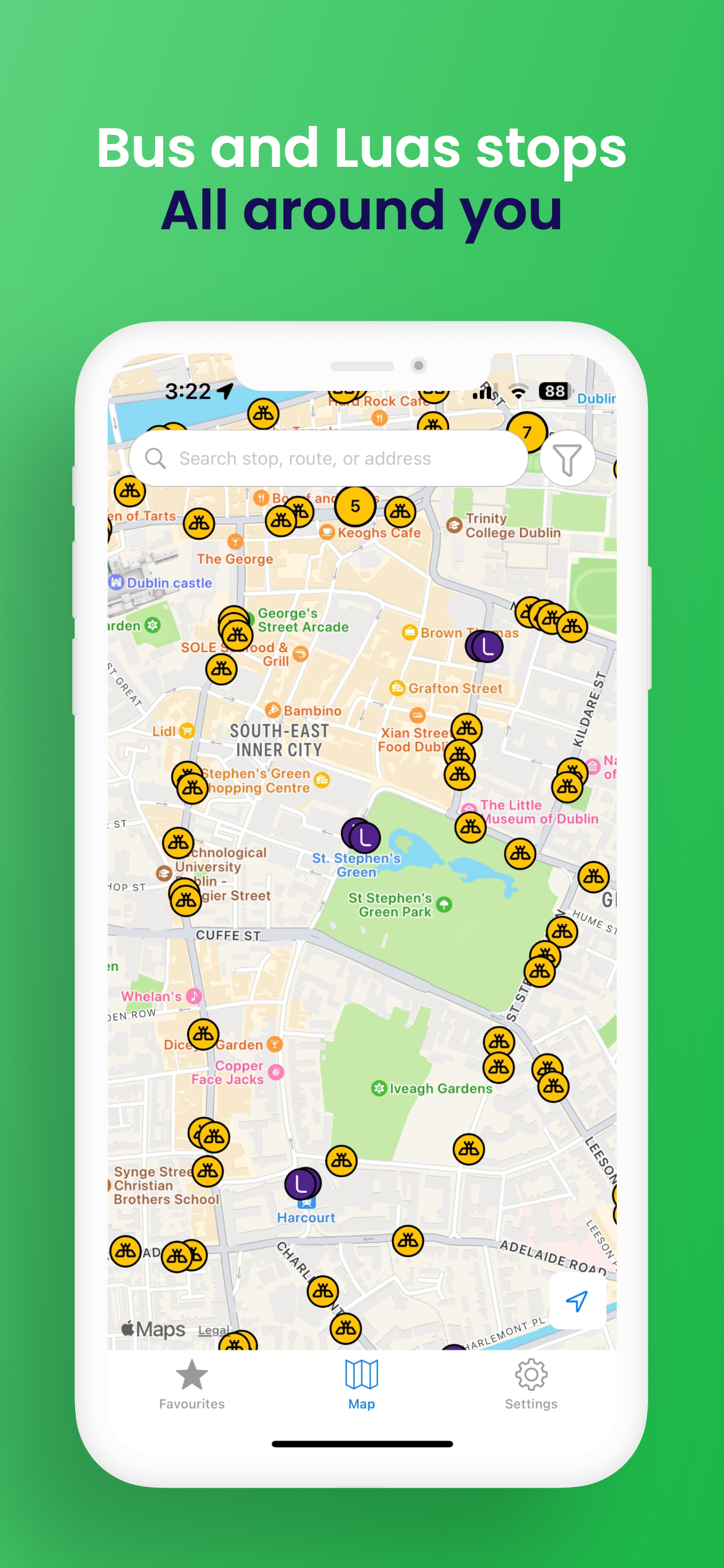 Trippo - แอป Dublin Bus & Area Area - Trippo เป็นวิธีที่ดีที่สุดในการเดินทางไปดับลินโดยรถบัสหรือ Luas! media 3