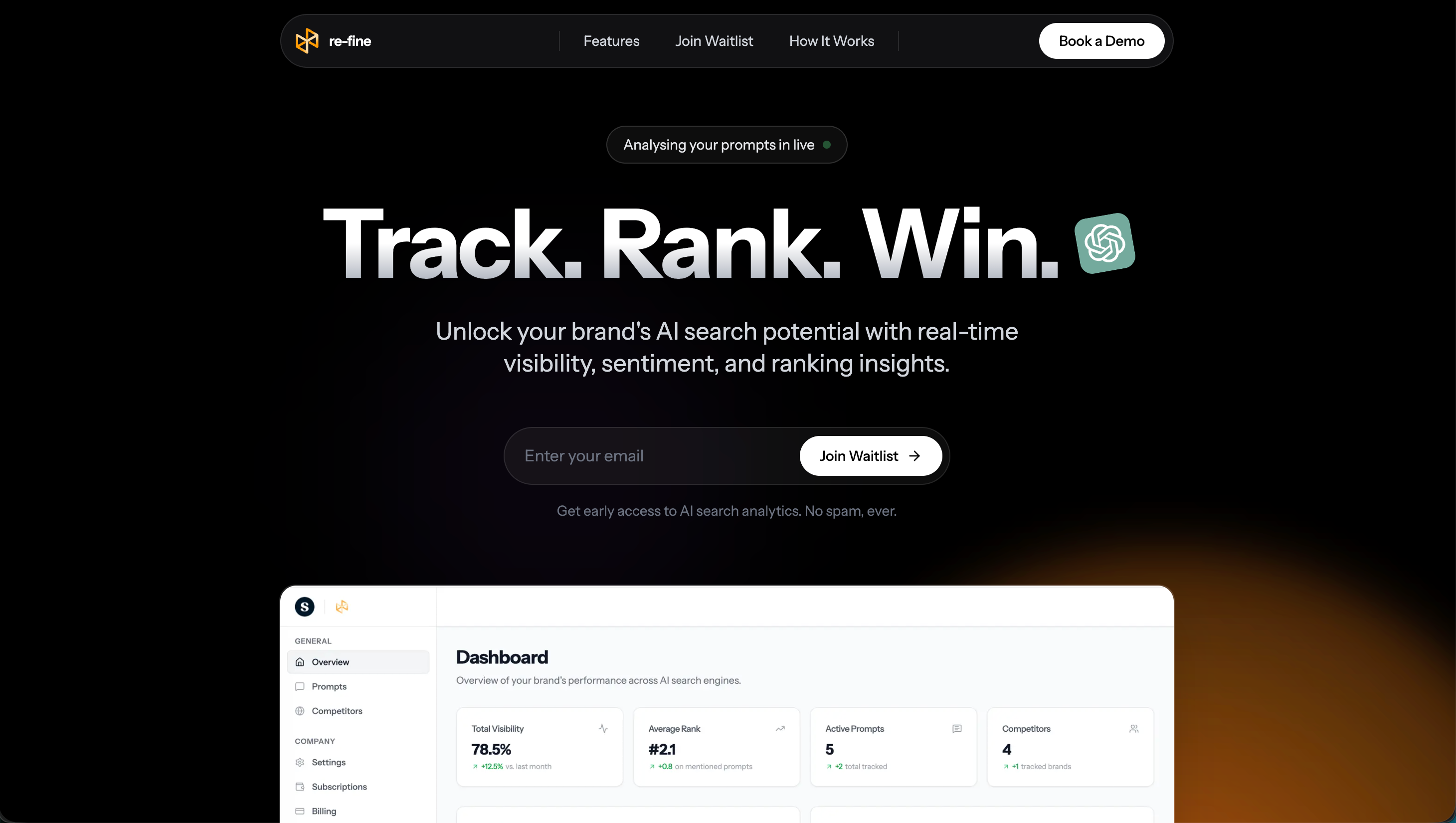 Re-fine - Main product screenshot demonstrating key features and user interface