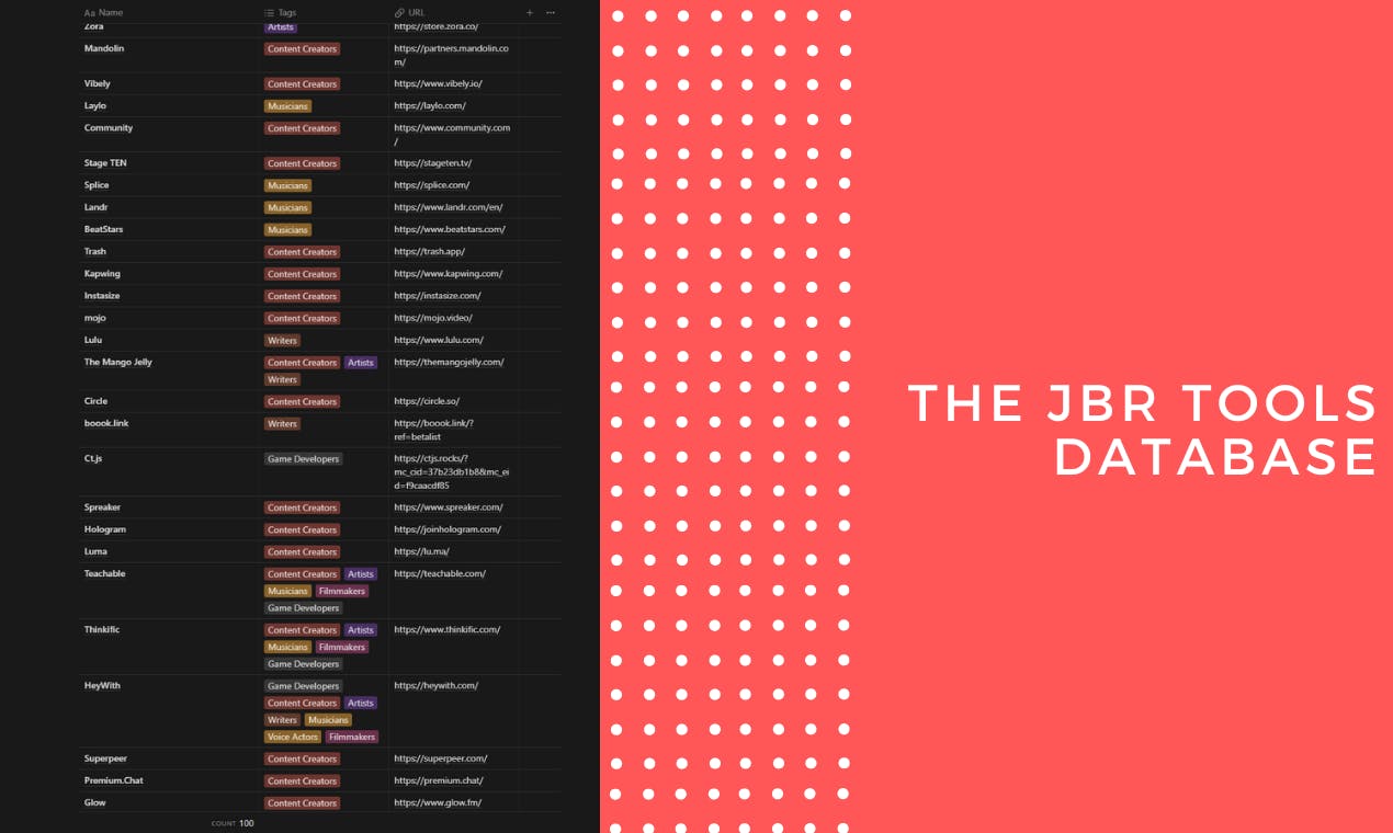 The JBR Tools Database media 1