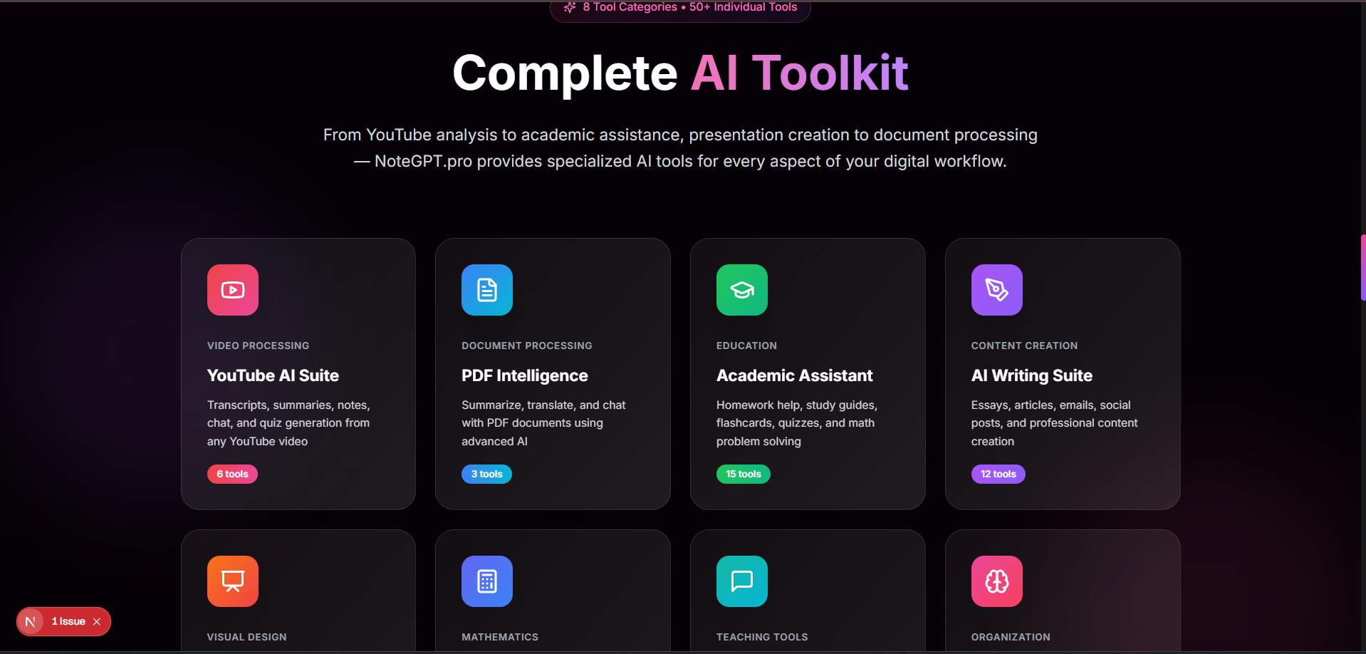 Notegpt.pro - 50 alat AI media 2