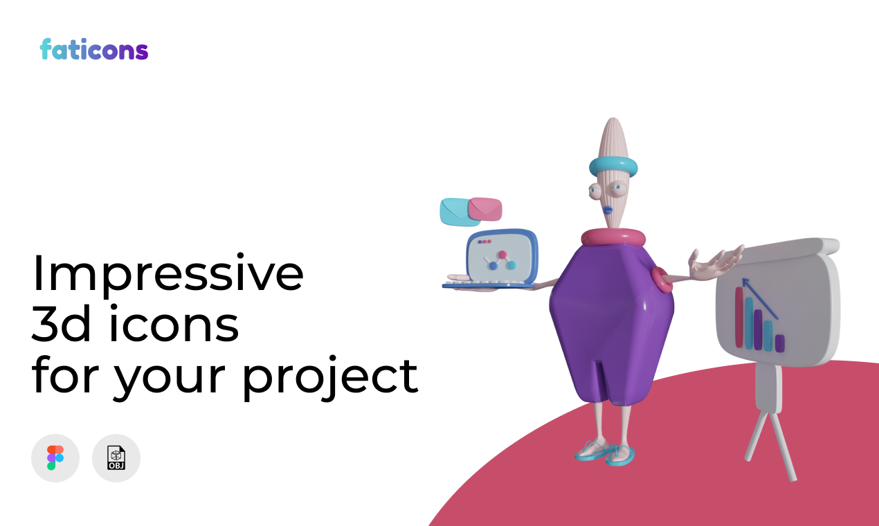 FATICONS 3D customisable icons for Figma gallery image