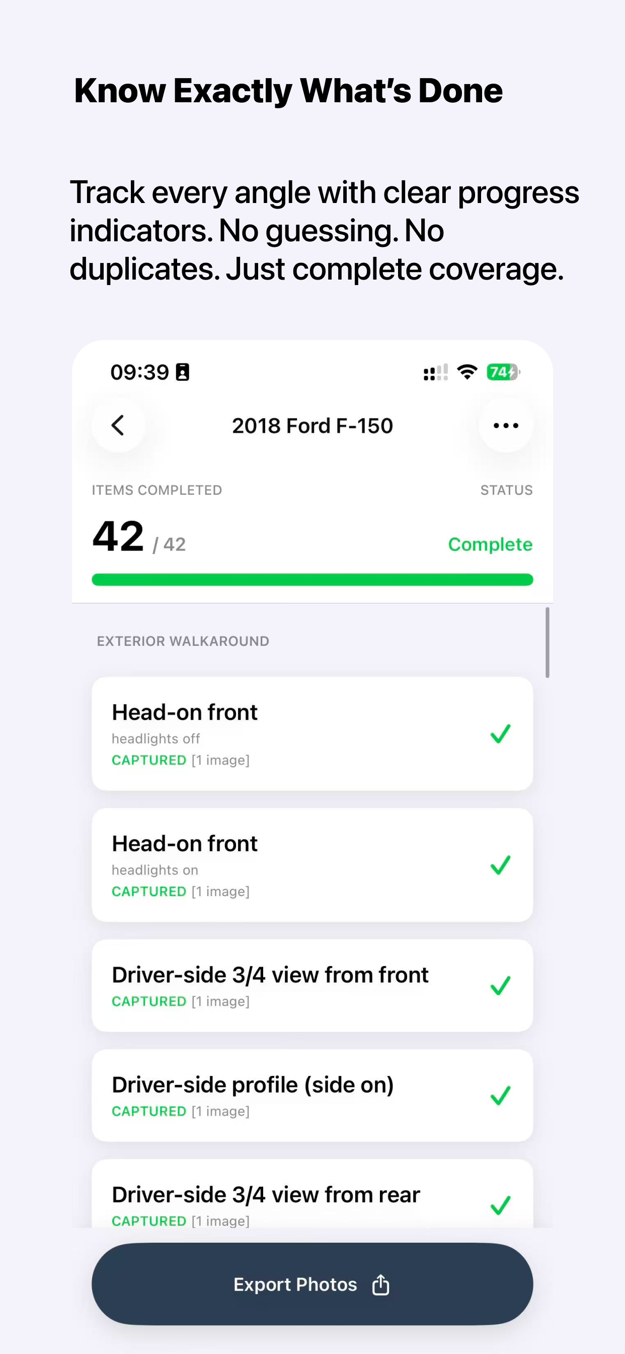 Car Photo Checklist - Screenshot 5 showing product features and functionality