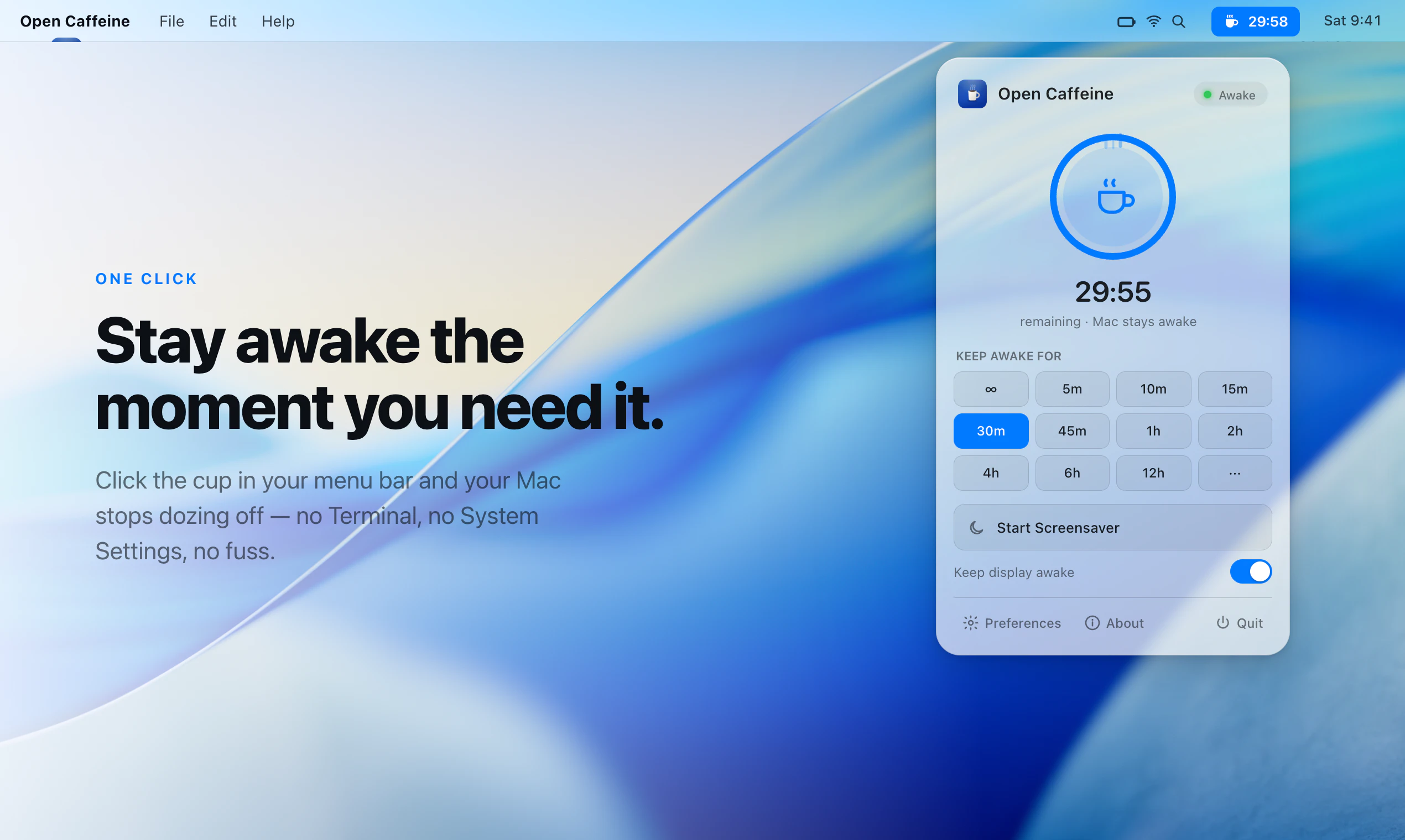 Open Caffeine screenshot 2 of 5