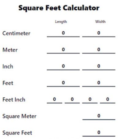 Square Feet Calculator Chrome Extension media 1