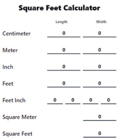 Calculadora de pés quadrados Extensão cromo media 1