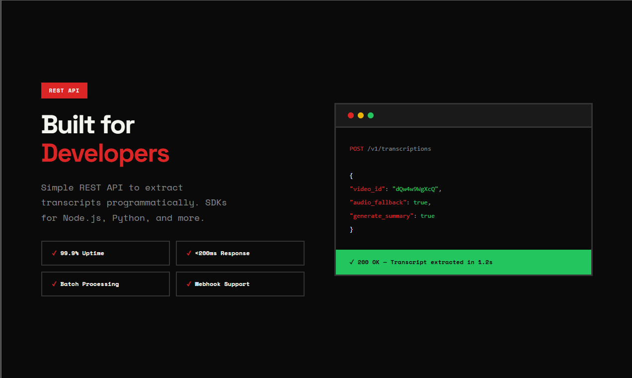 Youtube Transcript API gallery image