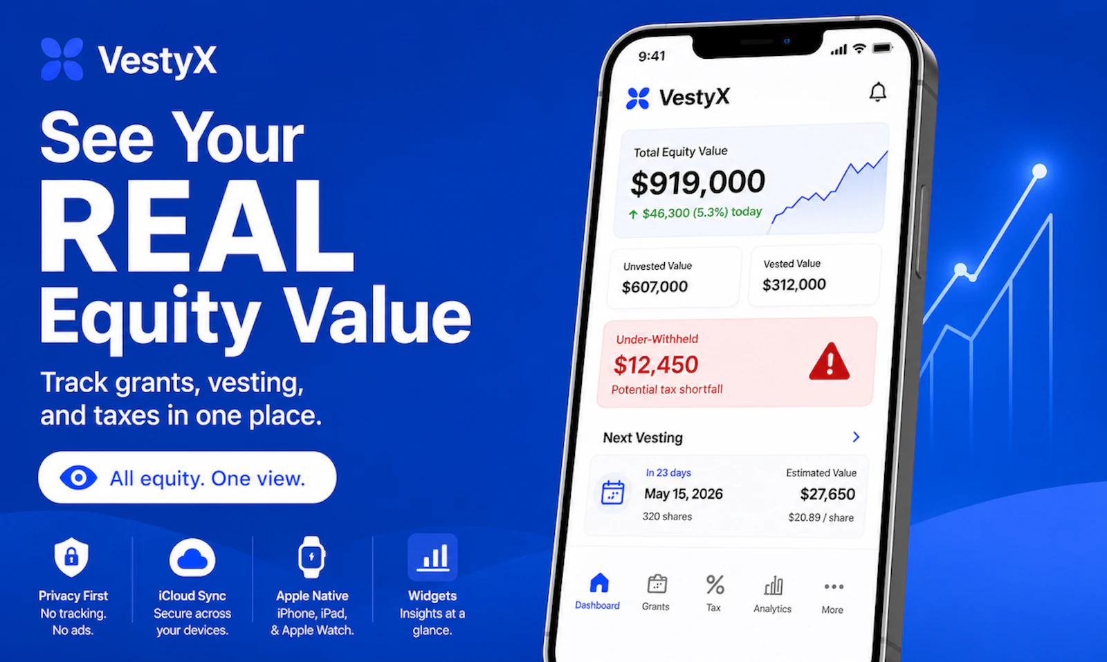 VestyX — RSU & Equity Tracker screenshot 2