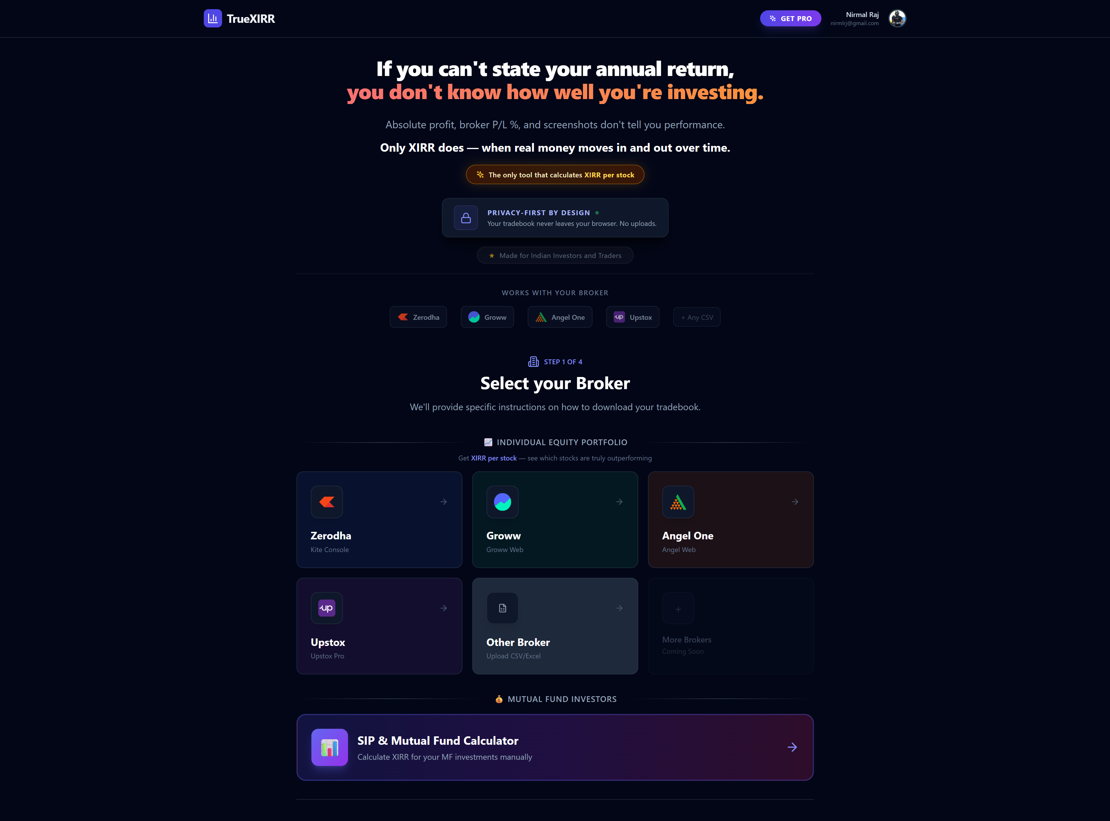 TrueXIRR - Screenshot 2 showing product features and functionality