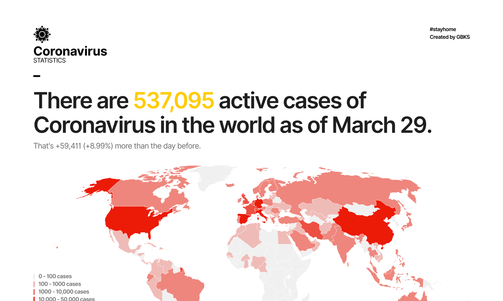 Global Coronavirus statistics gallery image