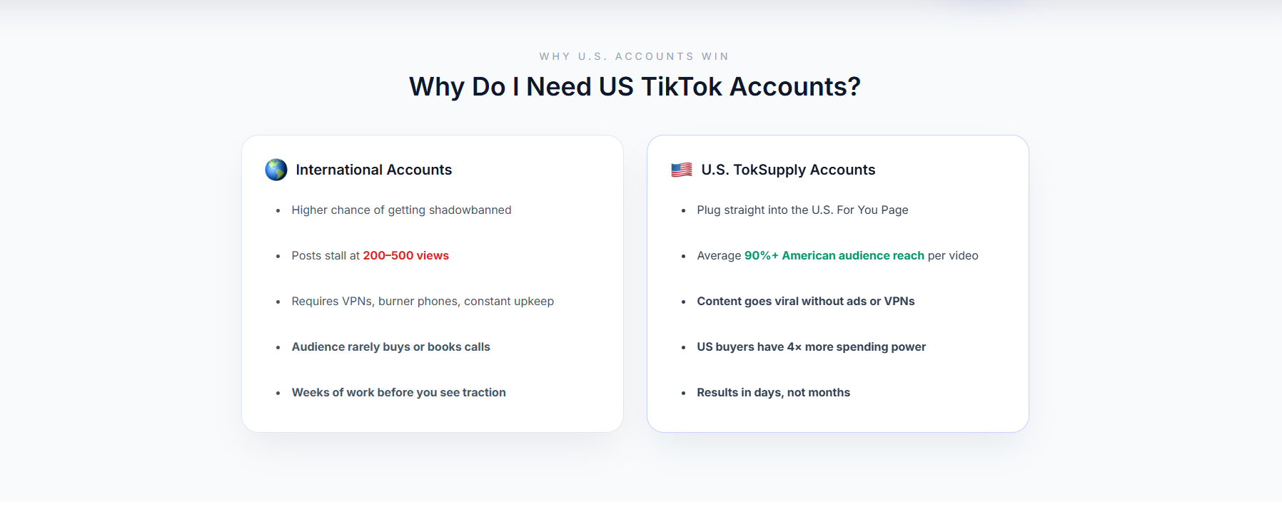 American TikTok Accounts - Screenshot 2 showing product features and functionality
