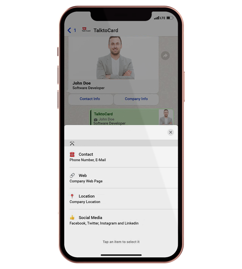 Média Parler à la carte - Carte de visite numérique de nouvelle génération basée sur WhatsApp 2