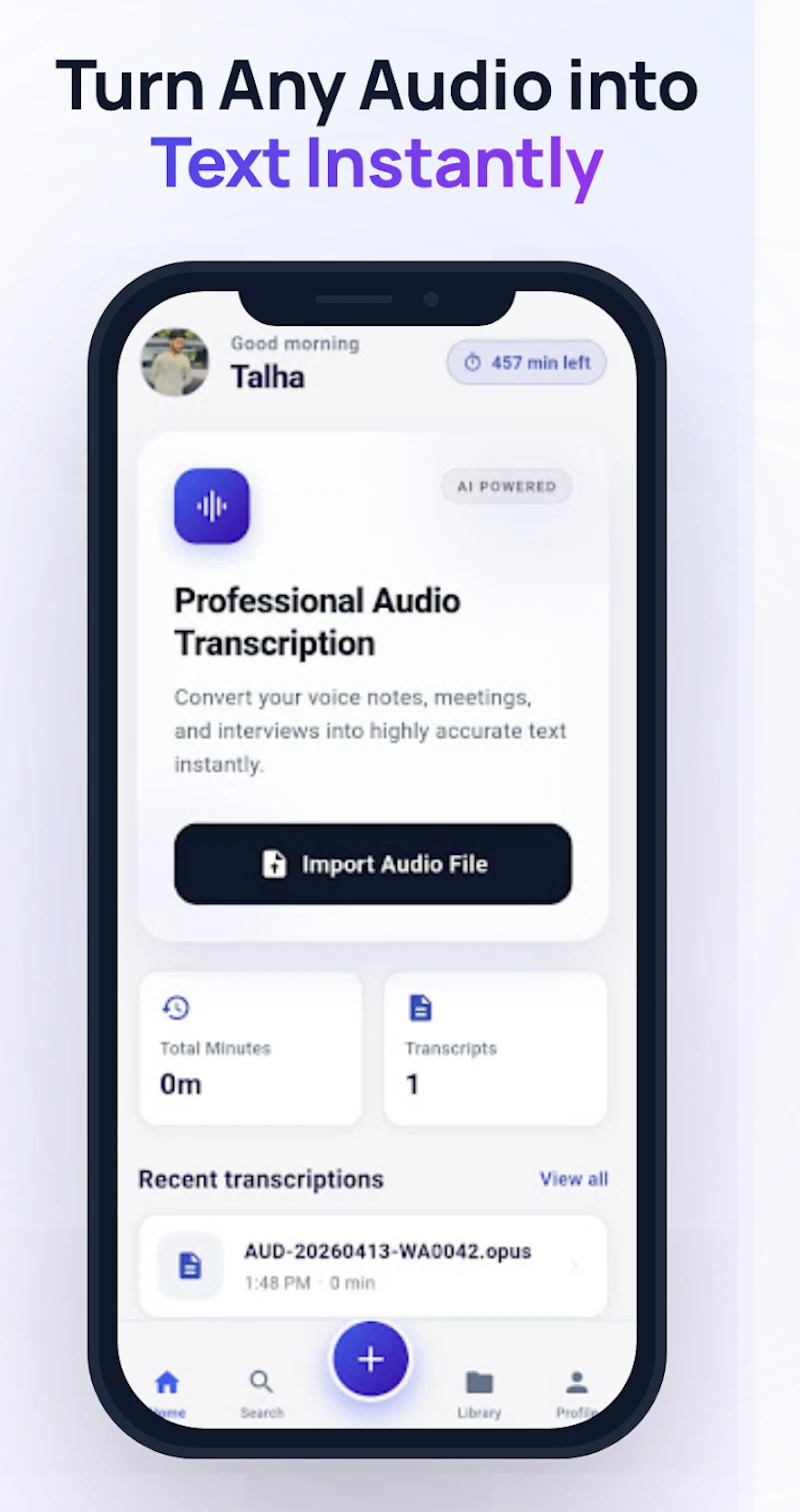 Hearless: Convert Whatsapp Voice to Text screenshot 1