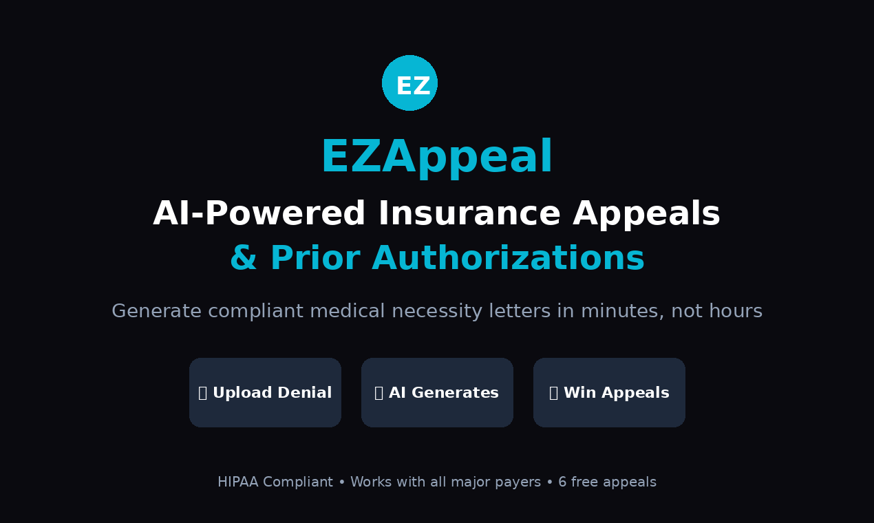 EZAppeal - Main product screenshot demonstrating key features and user interface