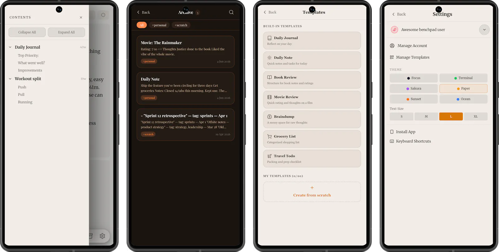 Benchpad: Scratchpad Notes screenshot 2
