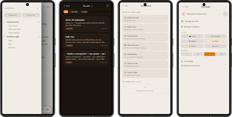 Benchpad: Scratchpad Notes screenshot 2