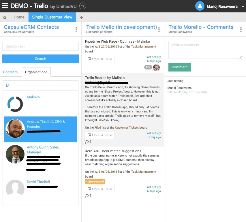 Latest Hack - CapsuleCRM with Trello (Pipedrive, SugarCRM, Salesforce or any CRM on the way)