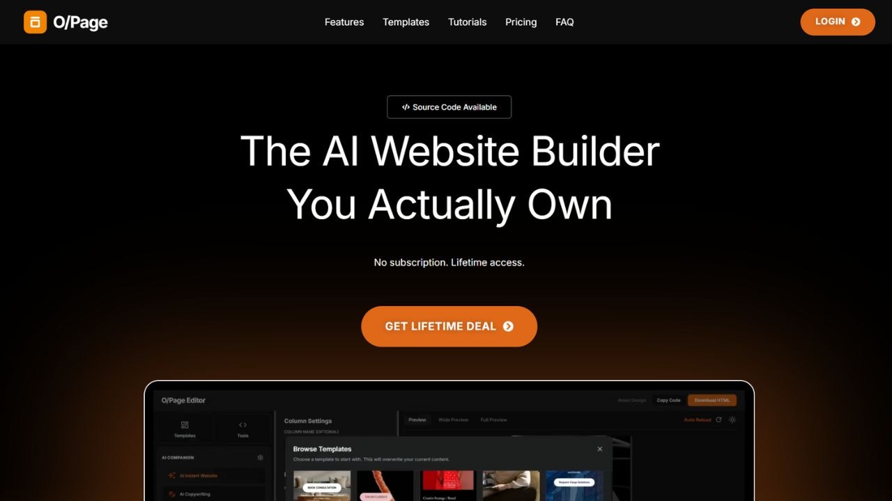 O/Page Website Builder gallery image