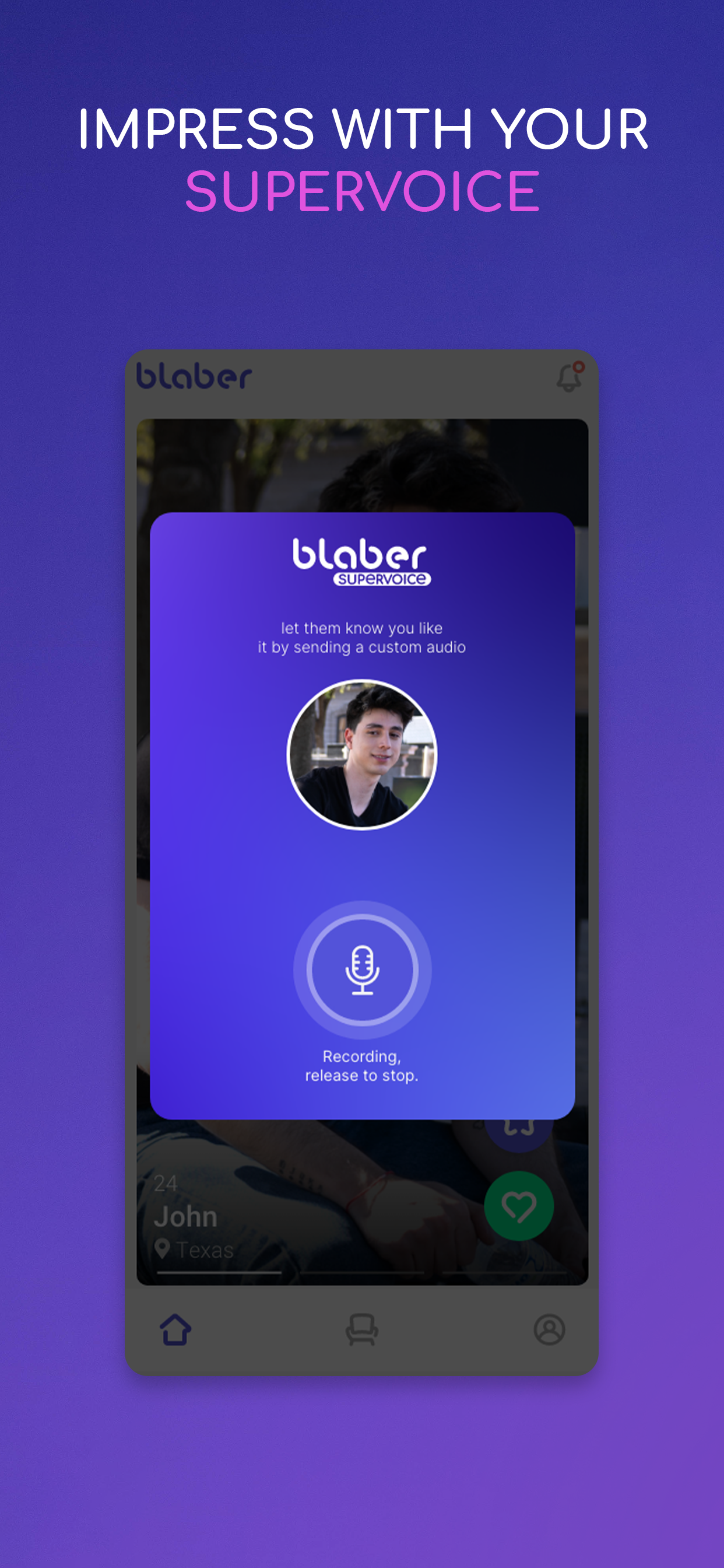 Blaber- 데이트 및 음성 라운지 - 당신의 음성 및 오디오 메머를 통해 사람들과 연결하십시오 미디어 8
