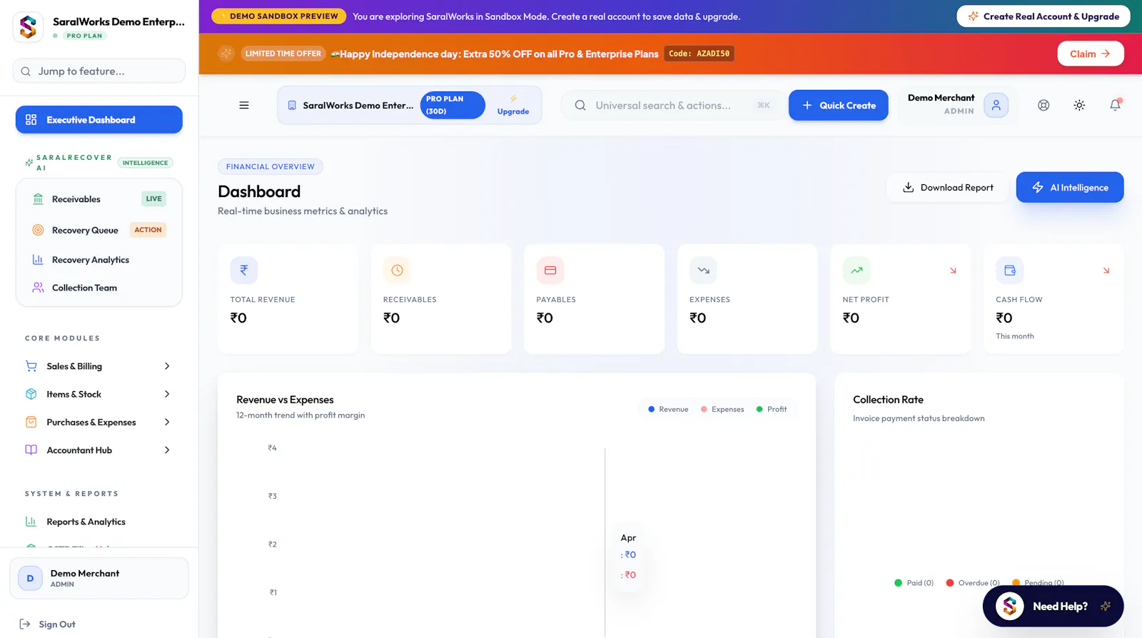 SaralWorks Account screenshot 2