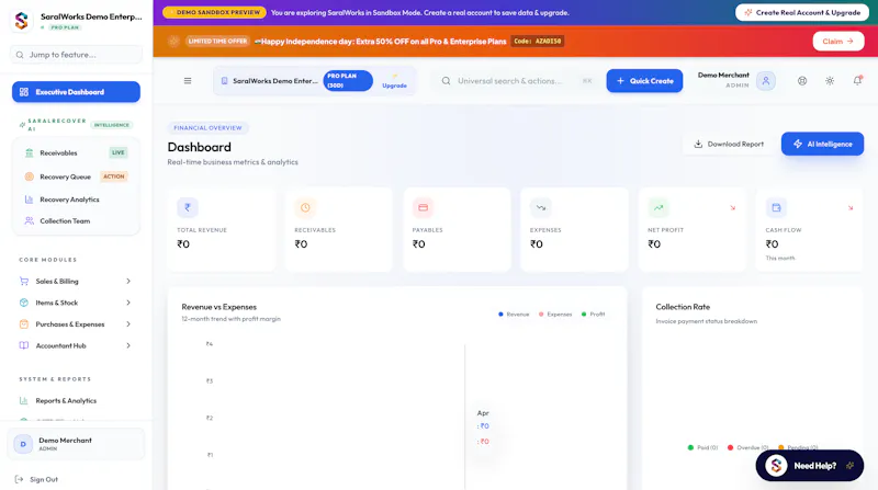 SaralWorks Account screenshot 2