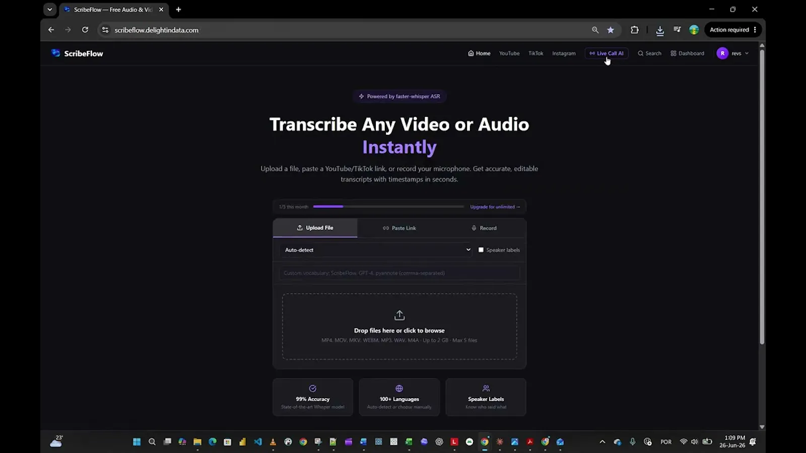 ScribeFlow screenshot 1 (video preview)