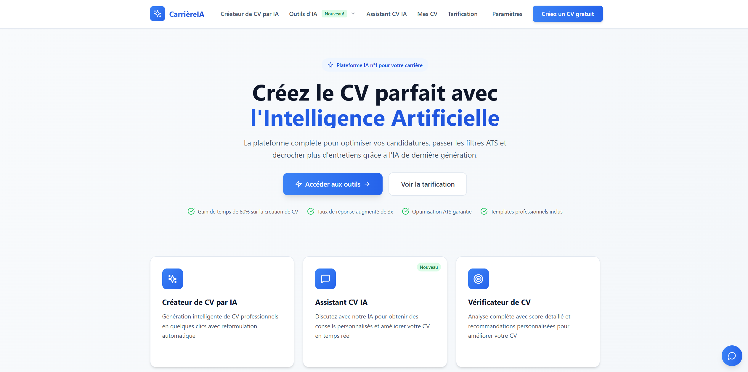 CarrièreIA - Main product screenshot demonstrating key features and user interface