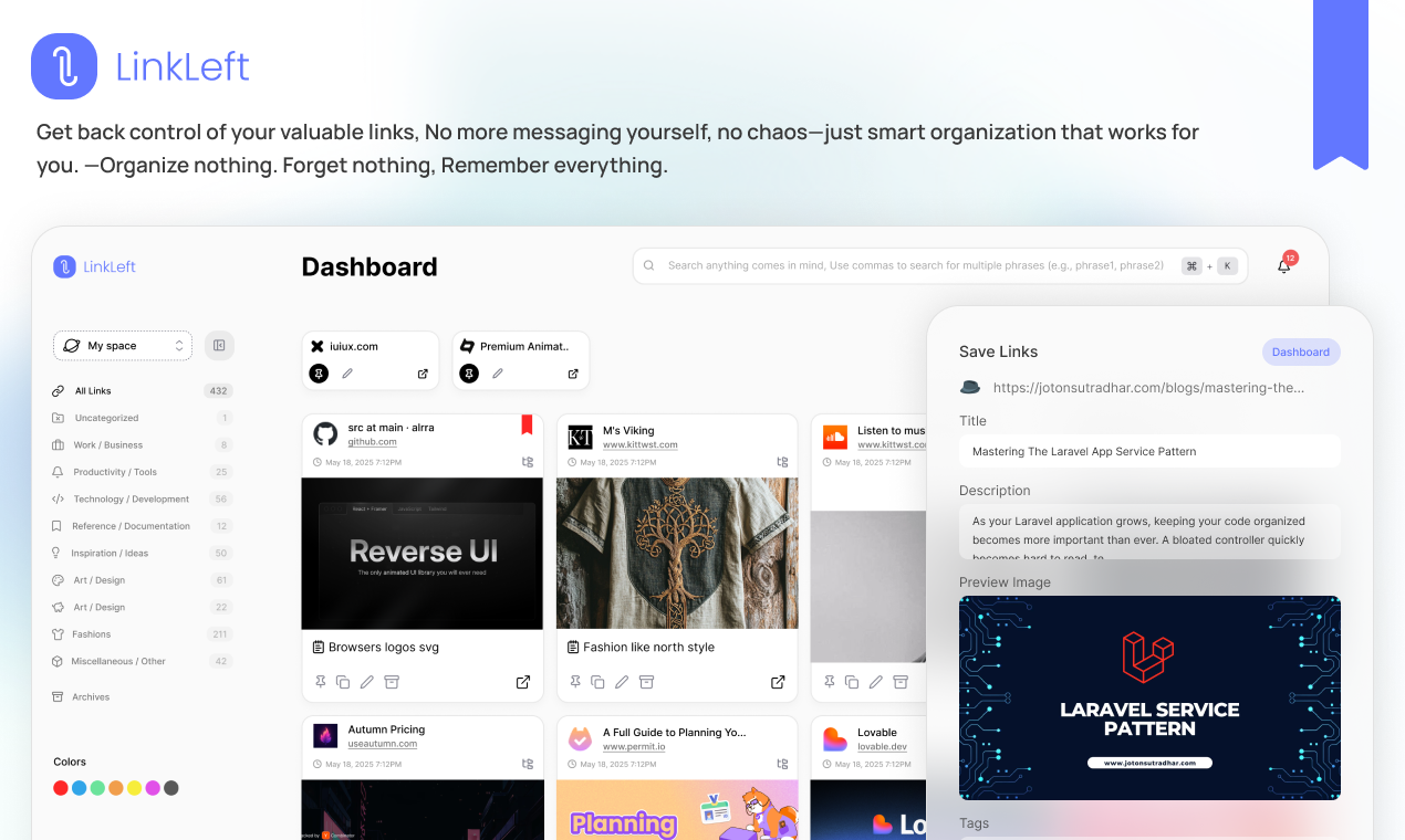 Mídia 2 de LinkLeft - Your AI-powered second brain for saving and finding links.