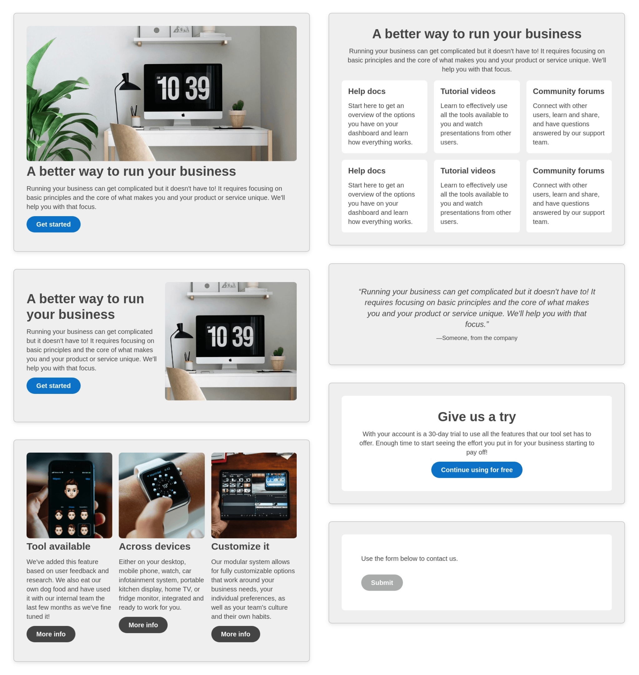 Mídia 1 de Edição de blocos - Componentes da página inicial
